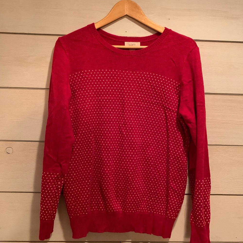 Red sweater LOFT